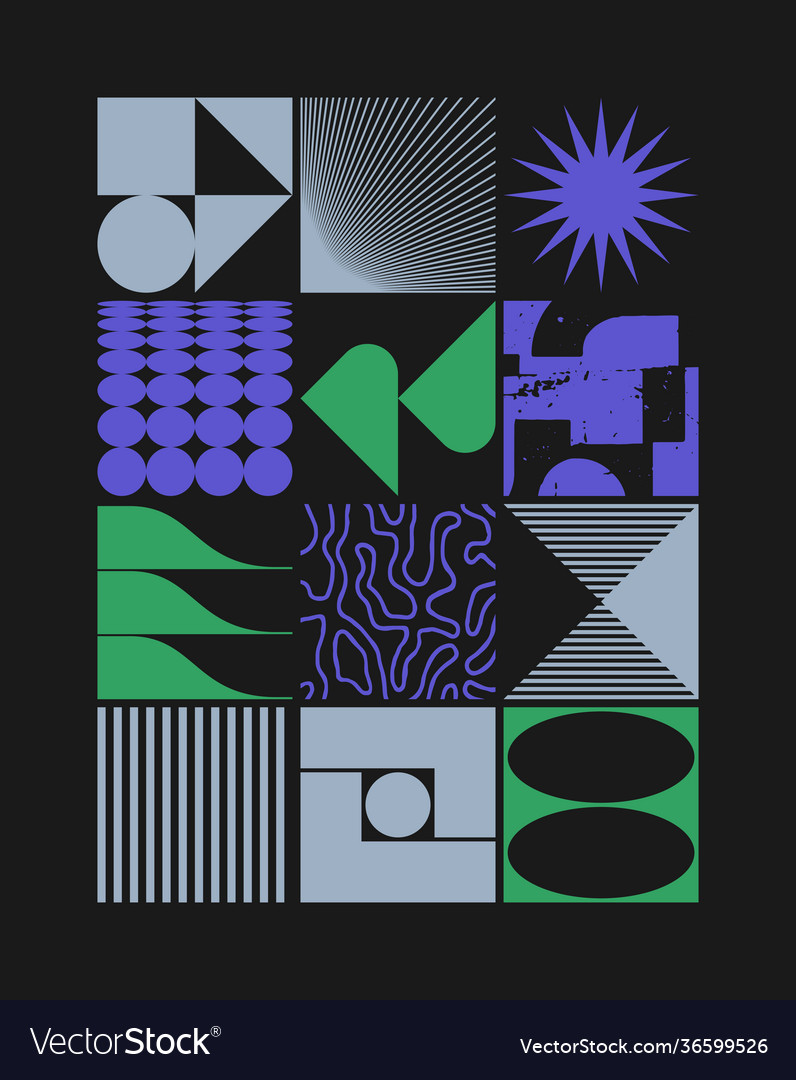 Brutalism design abstract pattern Vector Image Brutalism design abstract pattern