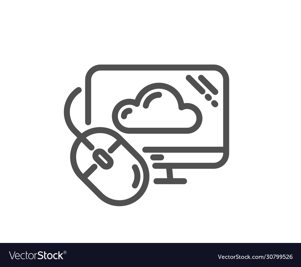 Cloud computing line icon internet data storage