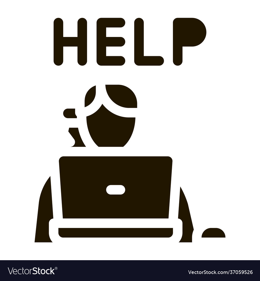 Computer help service icon glyph