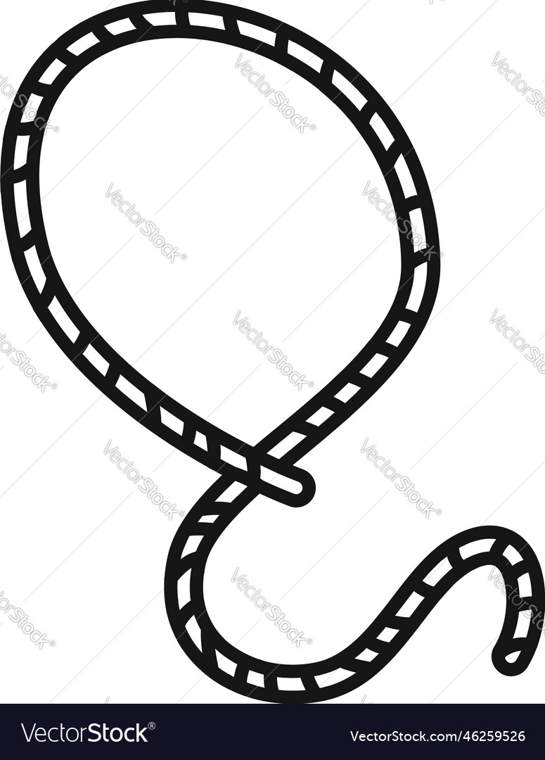 Cowboy lasso icon outline rope western Royalty Free Vector