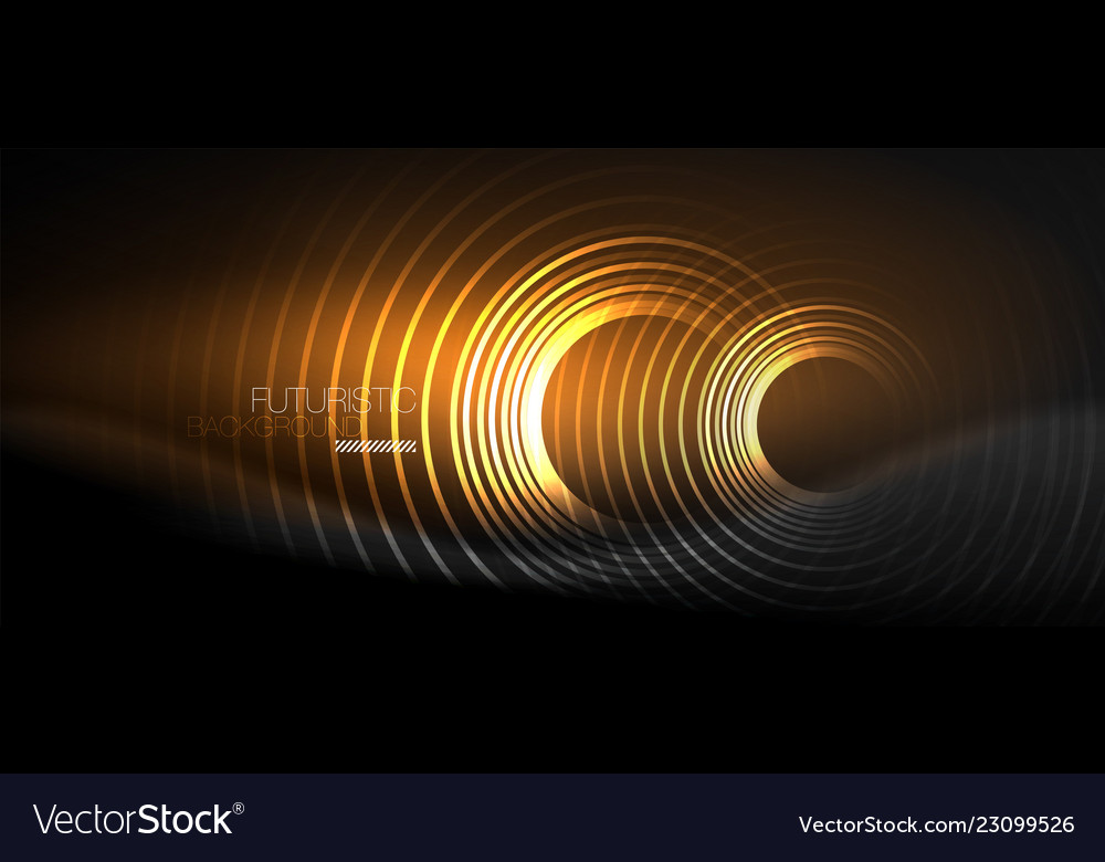 Dark abstract background with glowing neon circles