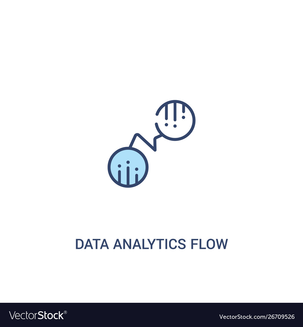 Data analytics flow concept 2 colored icon simple vector image Data analytics flow concept 2 colored icon simple
