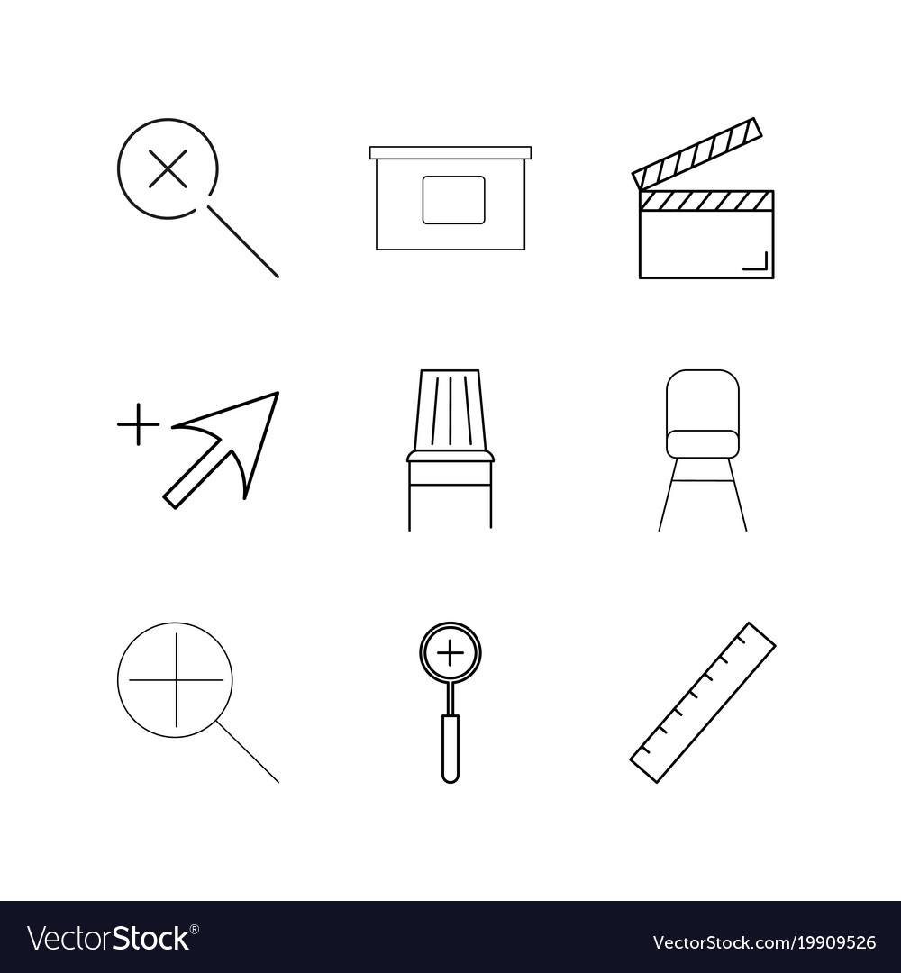 Design elements linear icon set simple outline