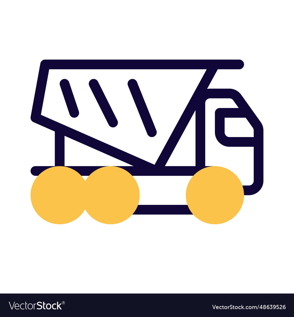 Dump truck for loading soil or sand Royalty Free Vector