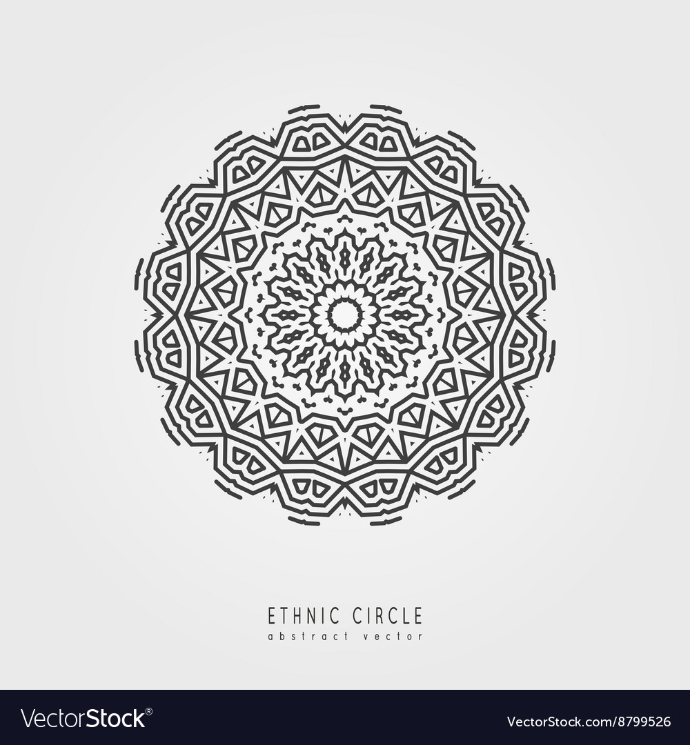 Ethnic mystical pattern with triangle and circles vector image Ethnic mystical pattern with triangle and circles