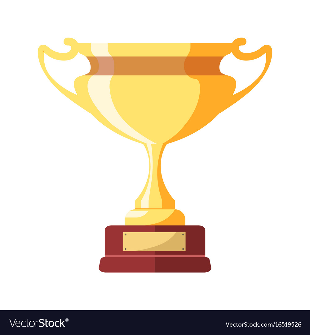 Gold award in form of goblet on small stand Vector Image