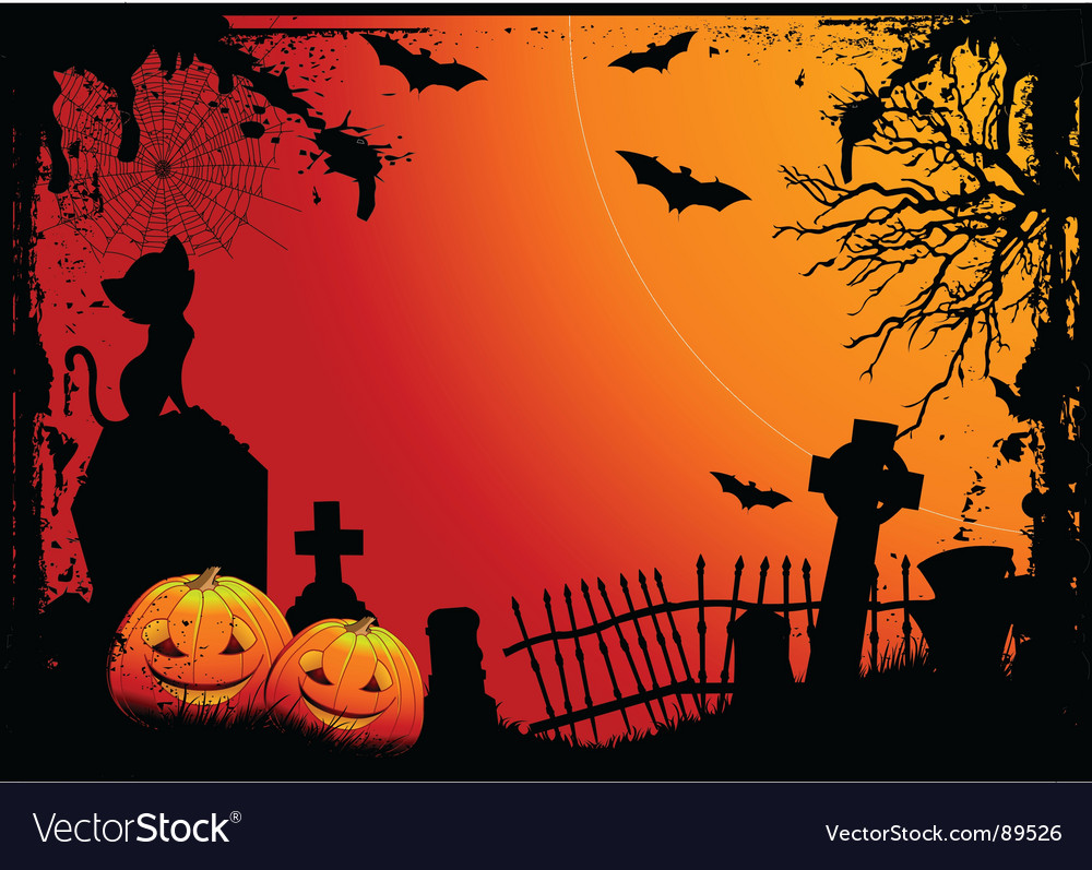 Halloween cemetery Royalty Free Vector Image - VectorStock