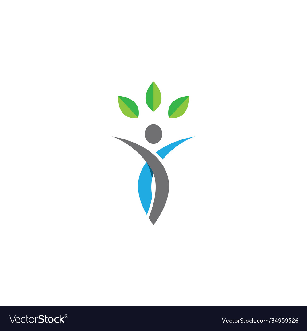 Human character logo sign Royalty Free Vector Image