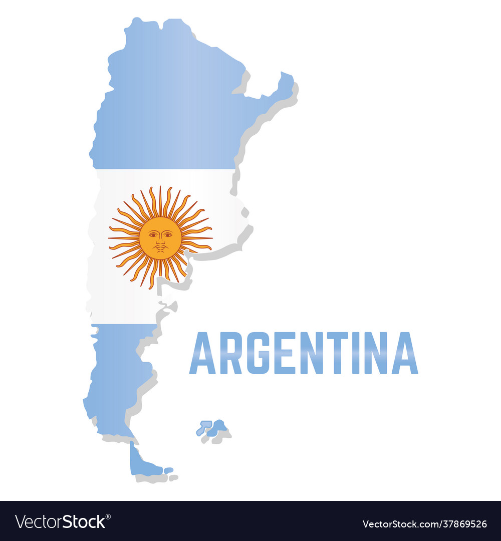 Isolated map with flag argentina Royalty Free Vector Image