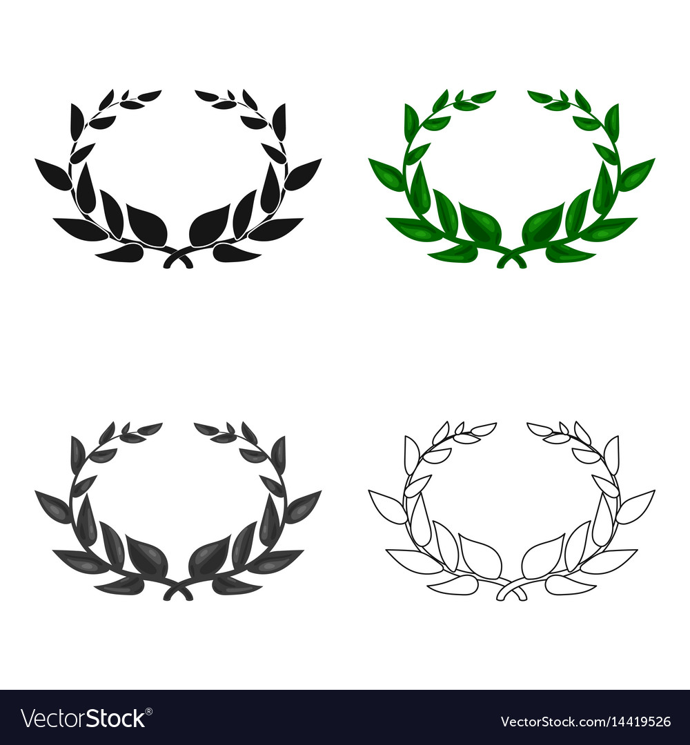 Laurel wreath icon in cartoon style isolated