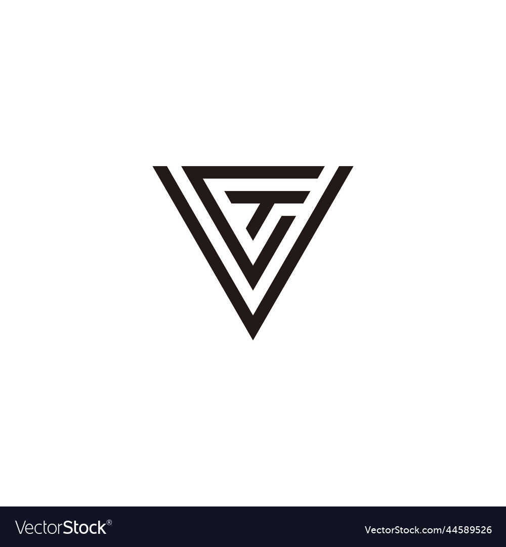 Letter v g and t triangle geometric symbol simple