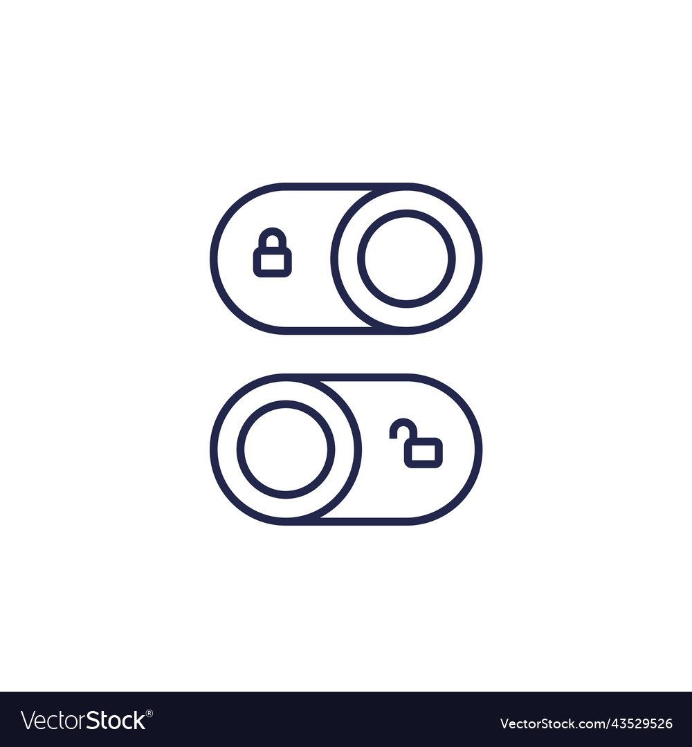 Lock switch line icons