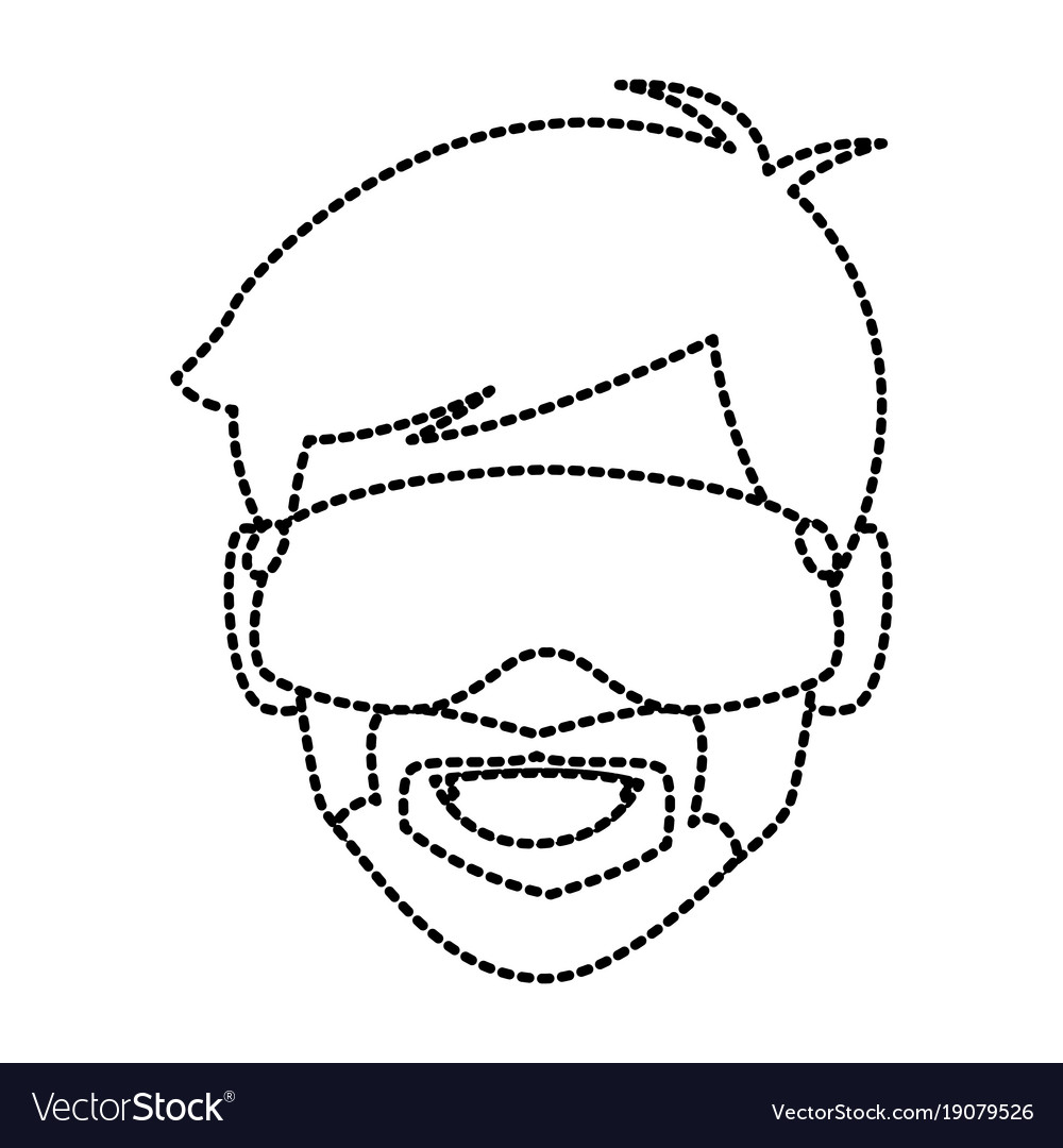 Man with winter googles face