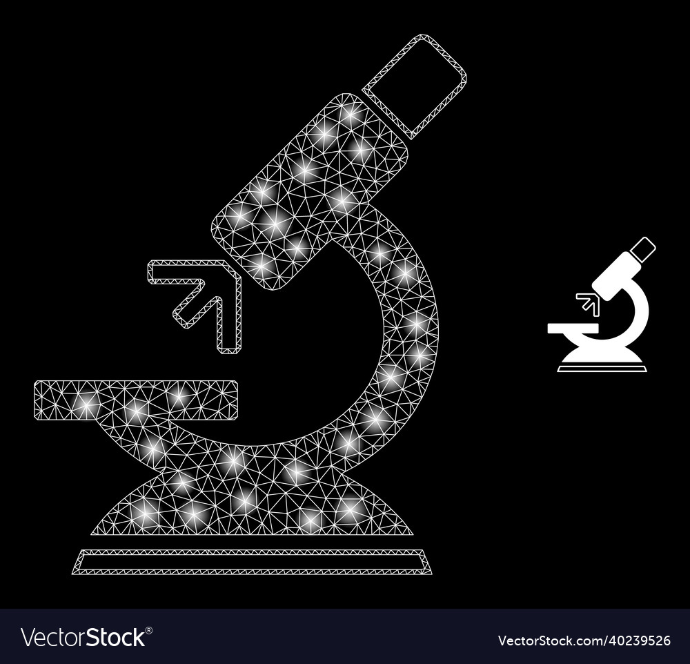 Mesh web microscope with glowing