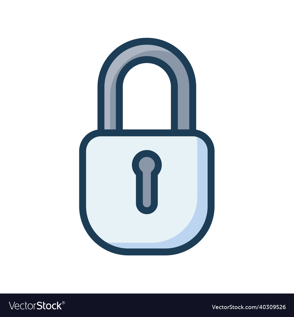 Padlock security single isolated icon with filled vector image Padlock security single isolated icon with filled