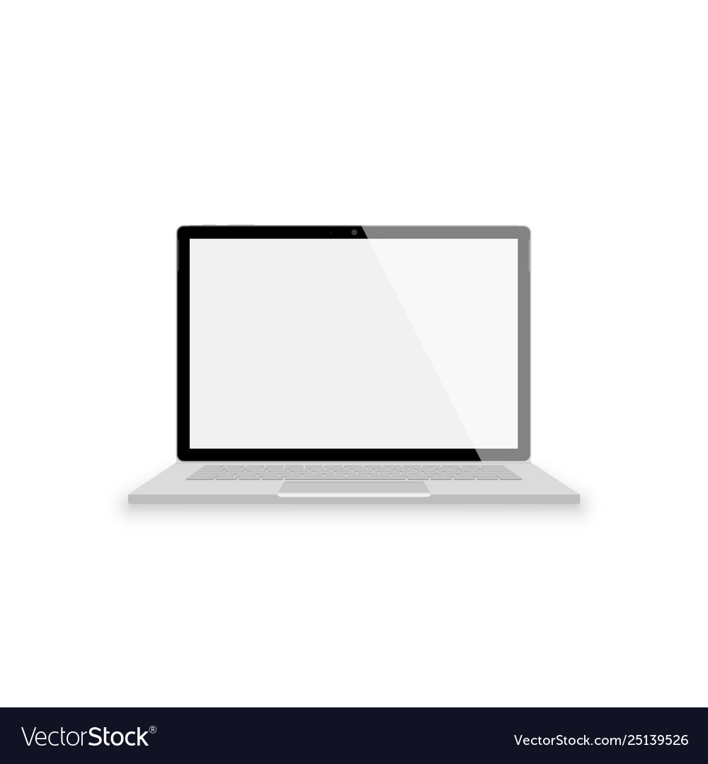 Realistic gray laptop front view isolated Vector Image