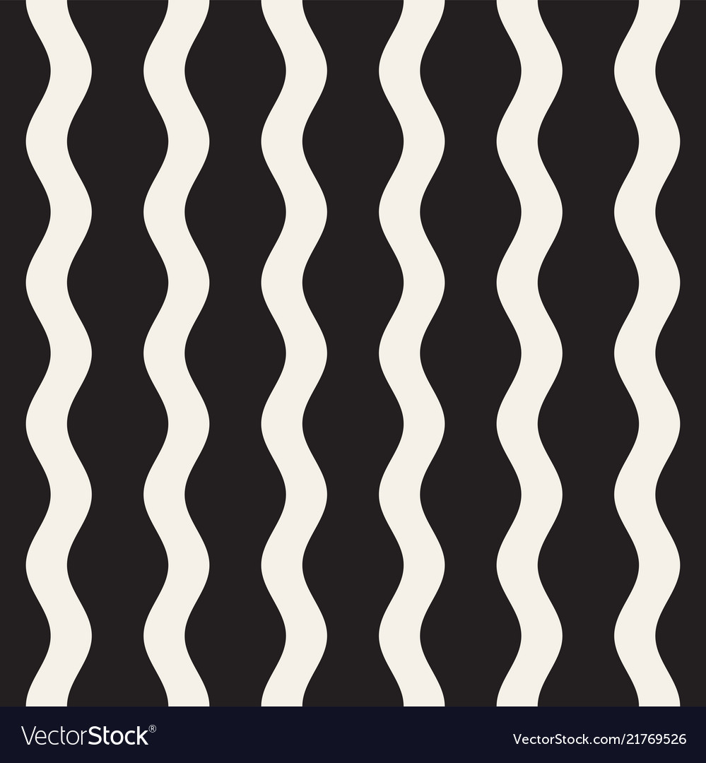 Seamless black and white wavy lines pattern