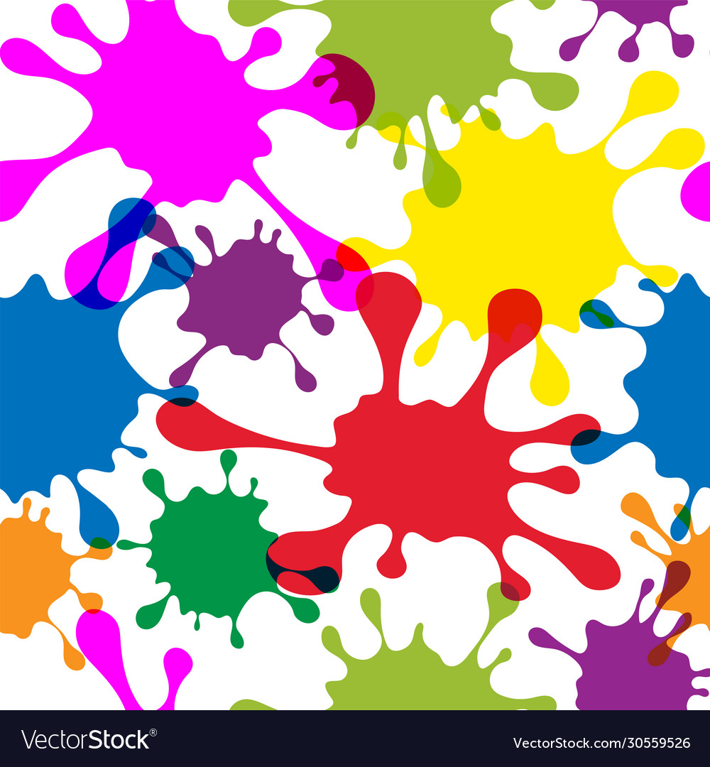 Seamless pattern with multi-colored blots white Vector Image Seamless pattern with multi-colored blots white