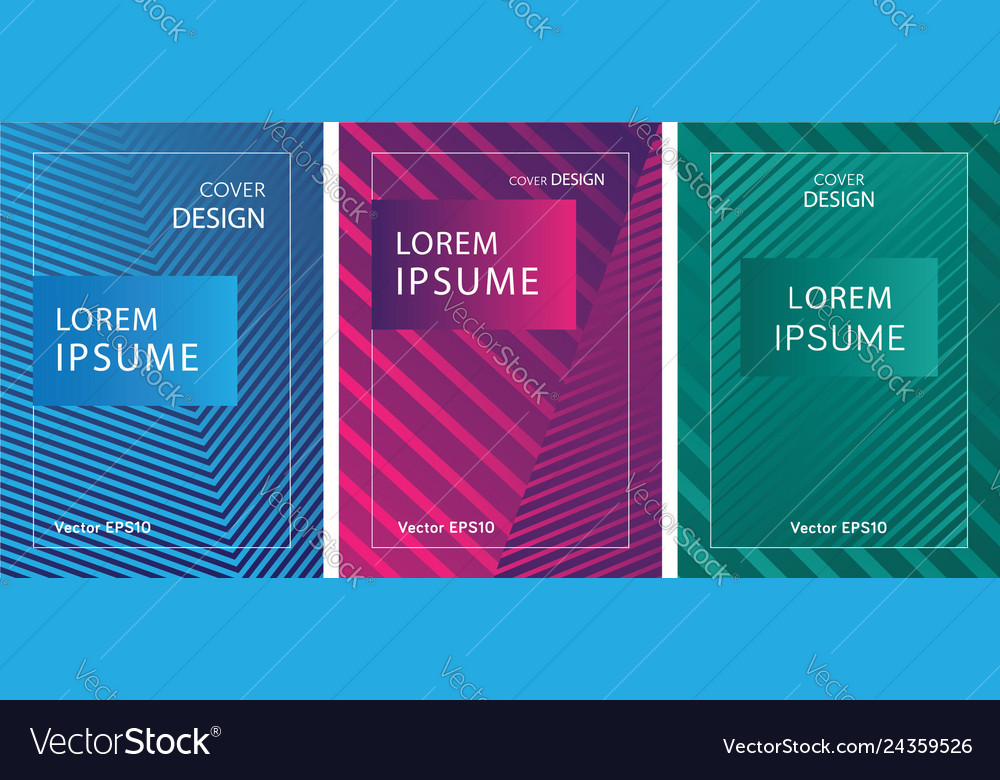 Set of booklets with geometric lines and gradient