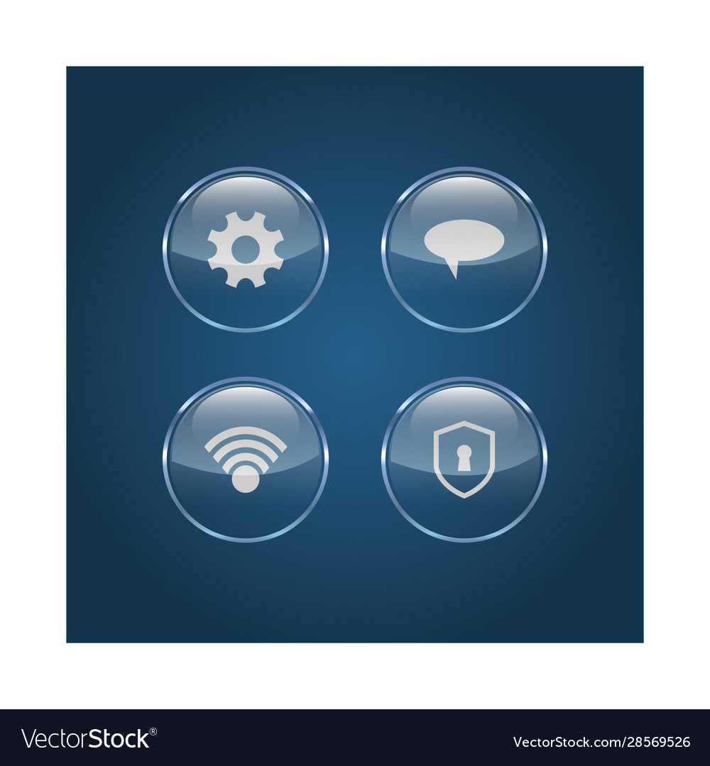 Set shiny glass web buttons image