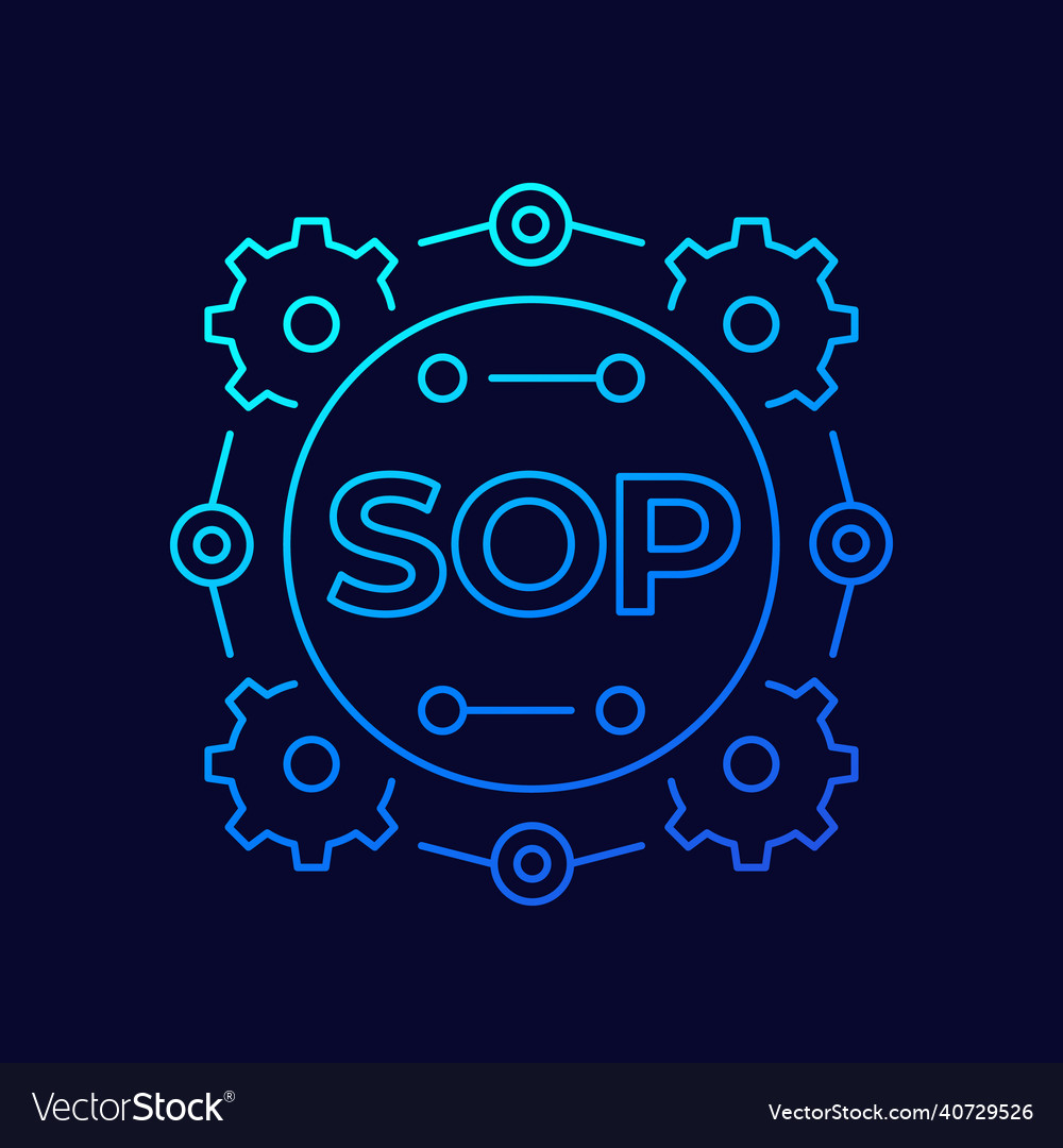 Sop icon standard operating procedure line