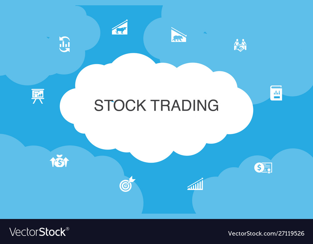 Stock trading infographic cloud design template