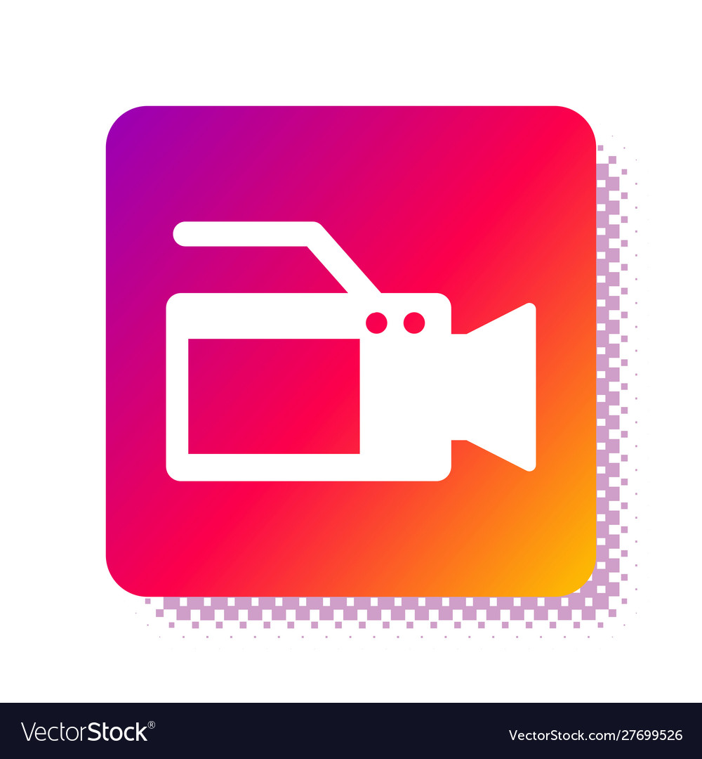 White cinema camera icon isolated on vector image White cinema camera icon isolated on