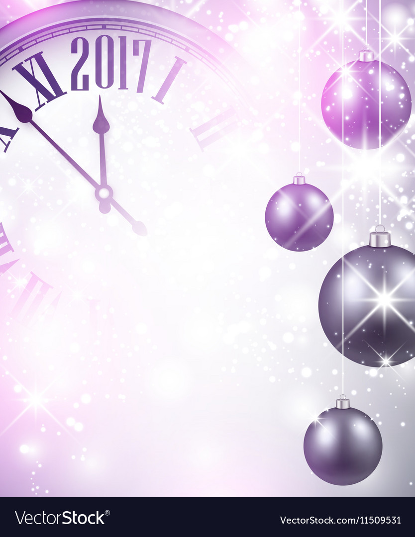 2017 new year background with clock