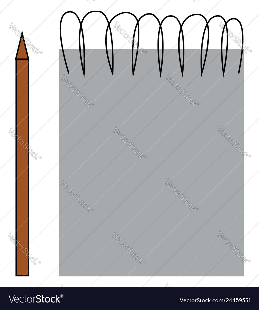 A sketchbook and pencil set or color Royalty Free Vector