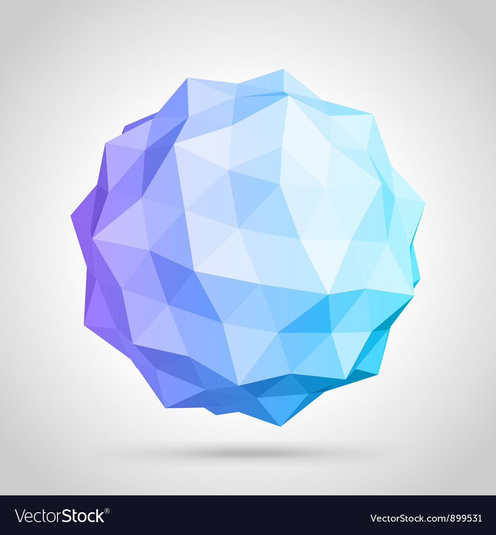 Abstract 3d origami sphere Royalty Free Vector Image