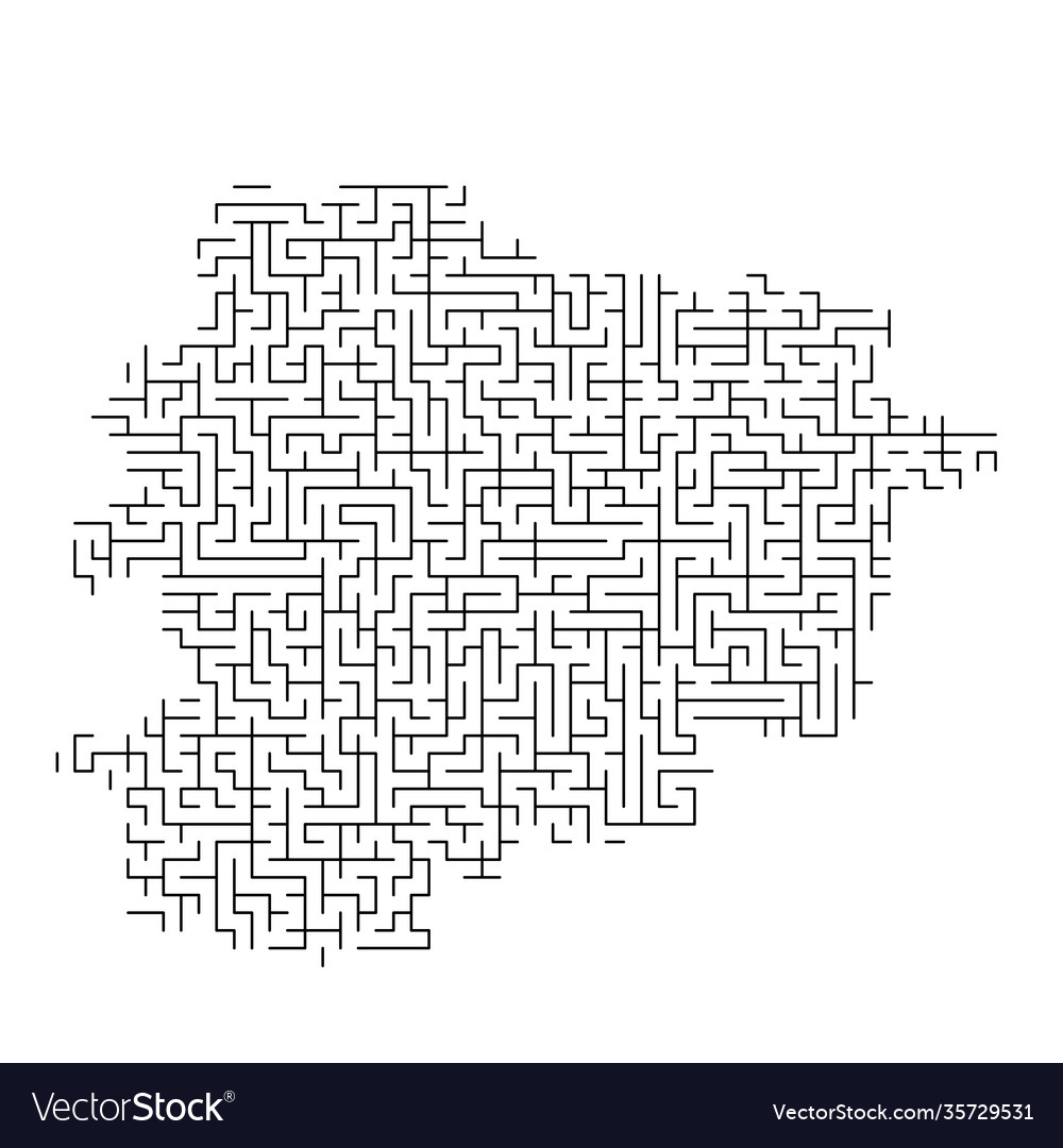Andorra map from black pattern maze grid vector image Andorra map from black pattern maze grid
