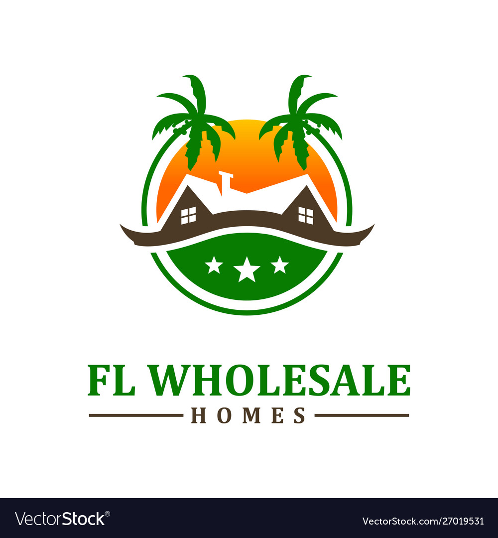 Beach housing logo design vector image Beach housing logo design