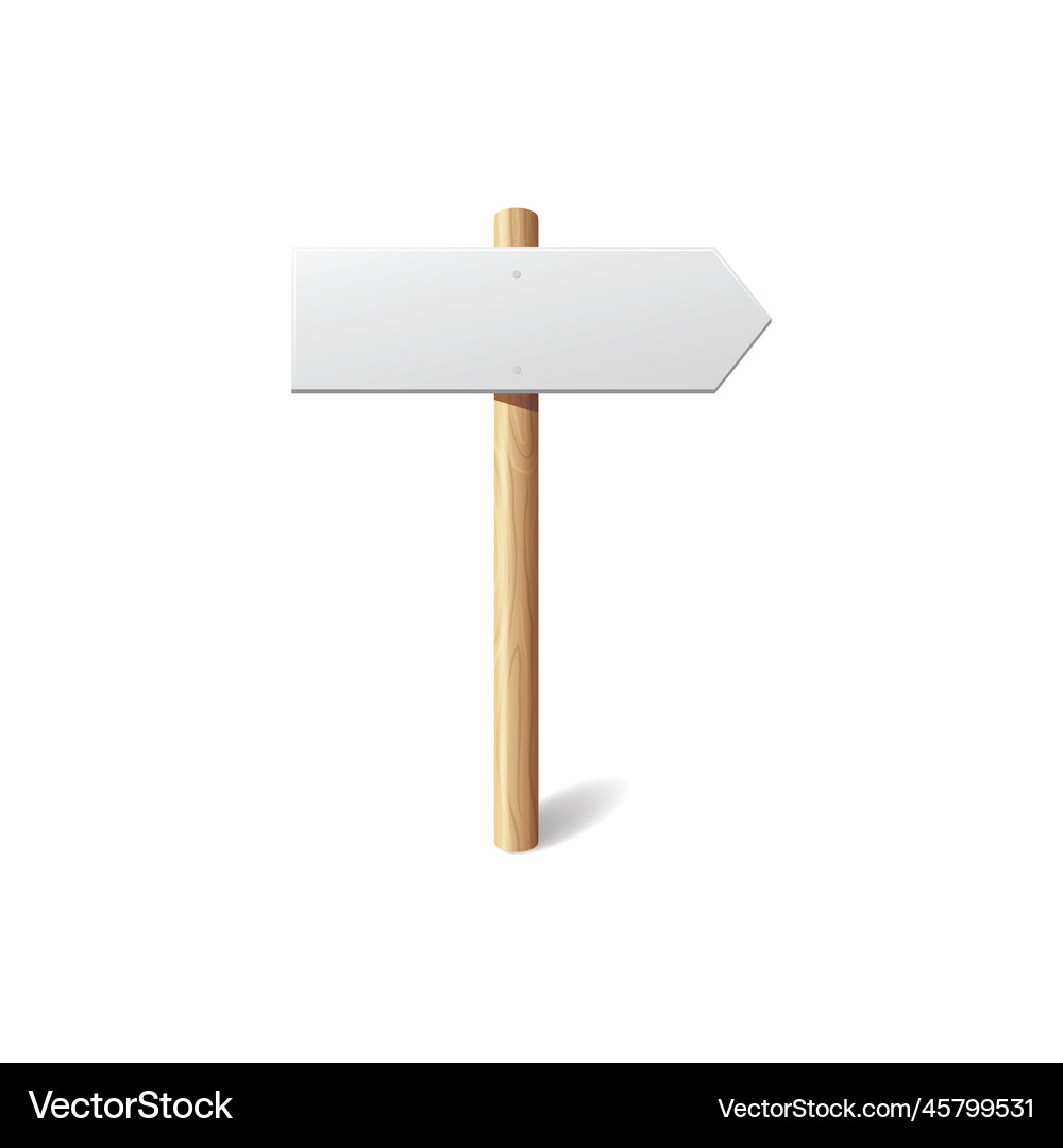 Blank signboard empty signage banner white sign Vector Image