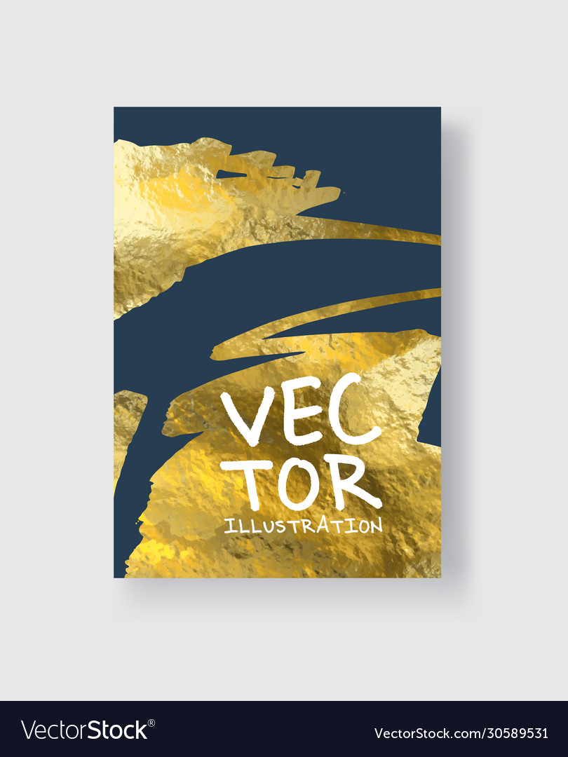 Blue and gold design templates for brochures