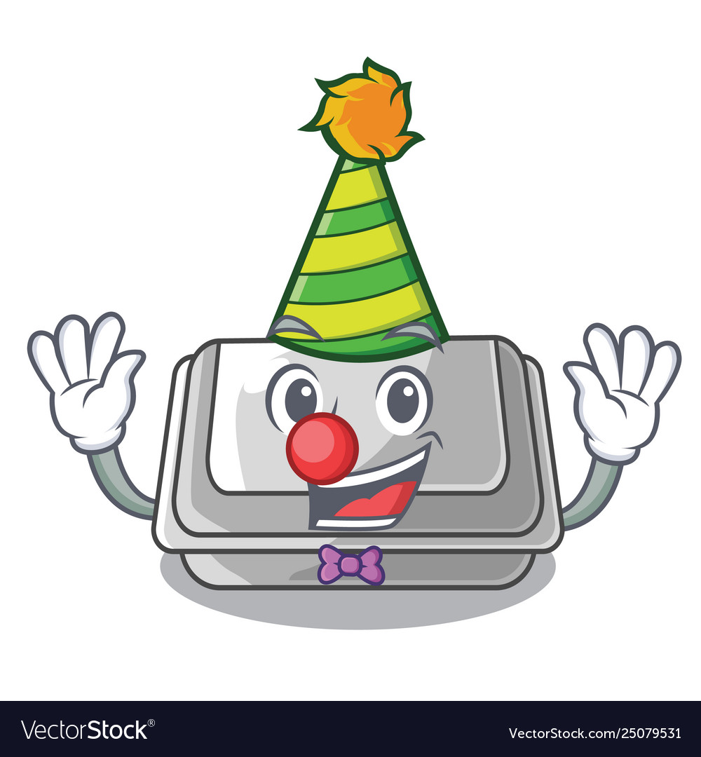 Clown Plastic Box In Character Closet Royalty Free Vector