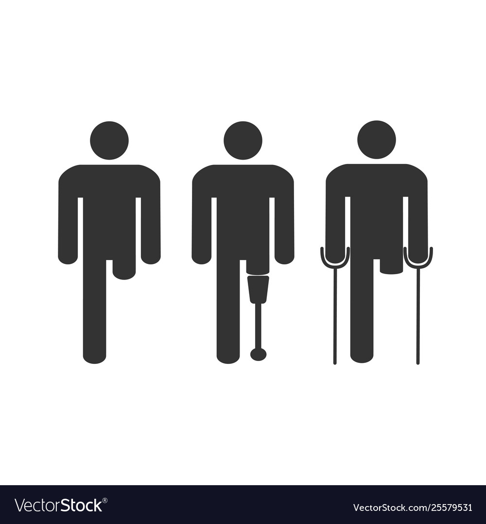 Disabled Man with Prosthetic Leg