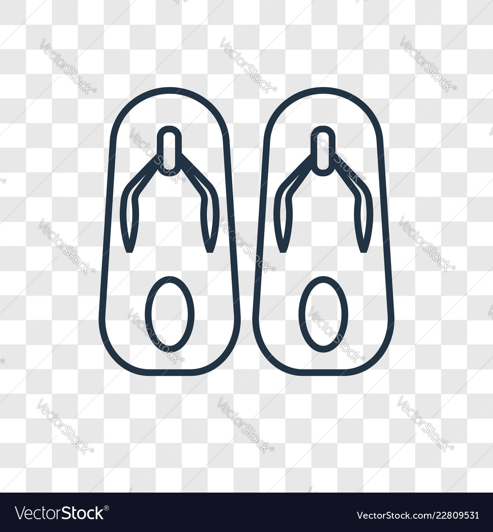 Flip flops concept linear icon isolated vector image Flip flops concept linear icon isolated
