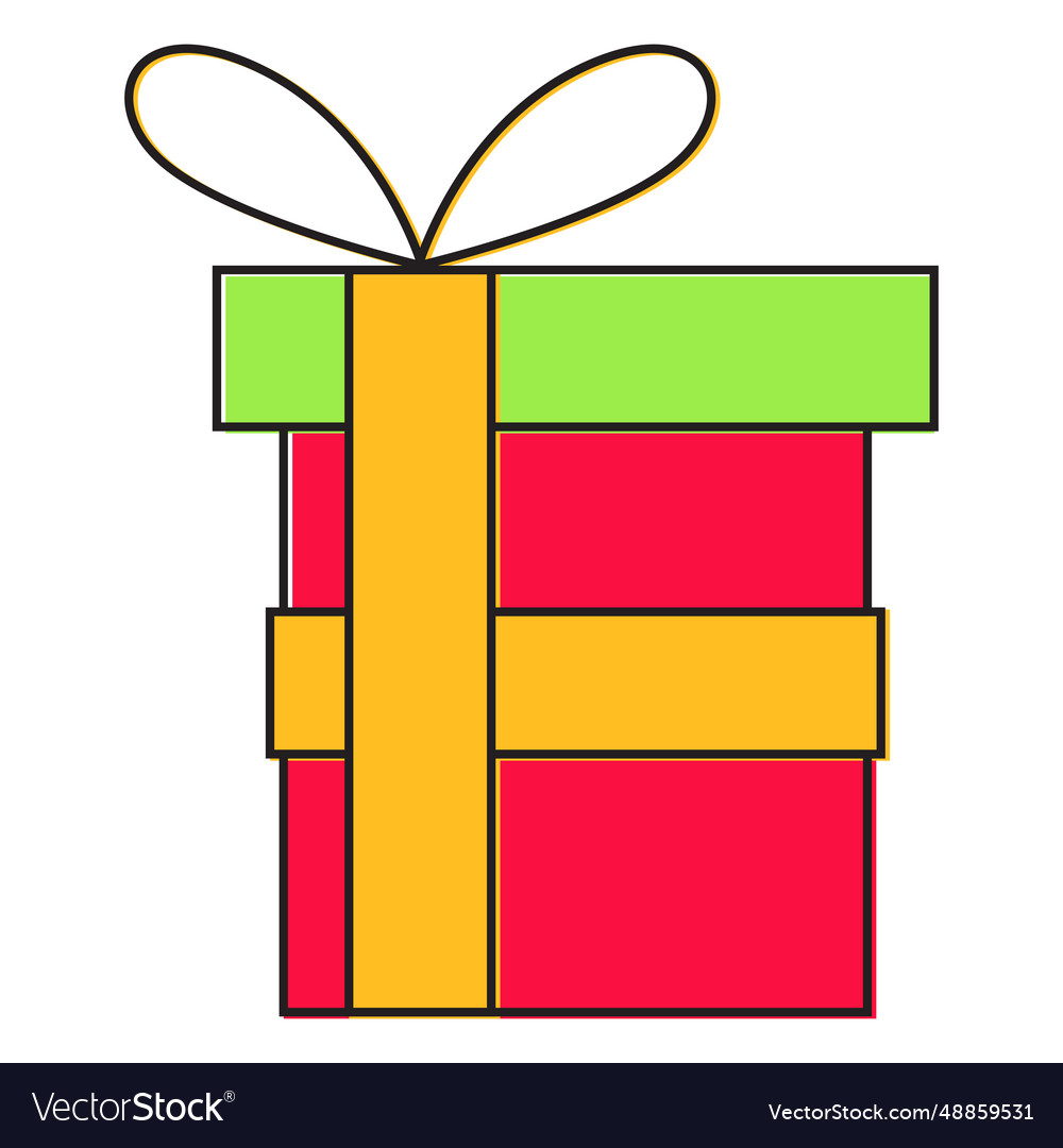 Gift box cartoon icon 59 Royalty Free Vector Image