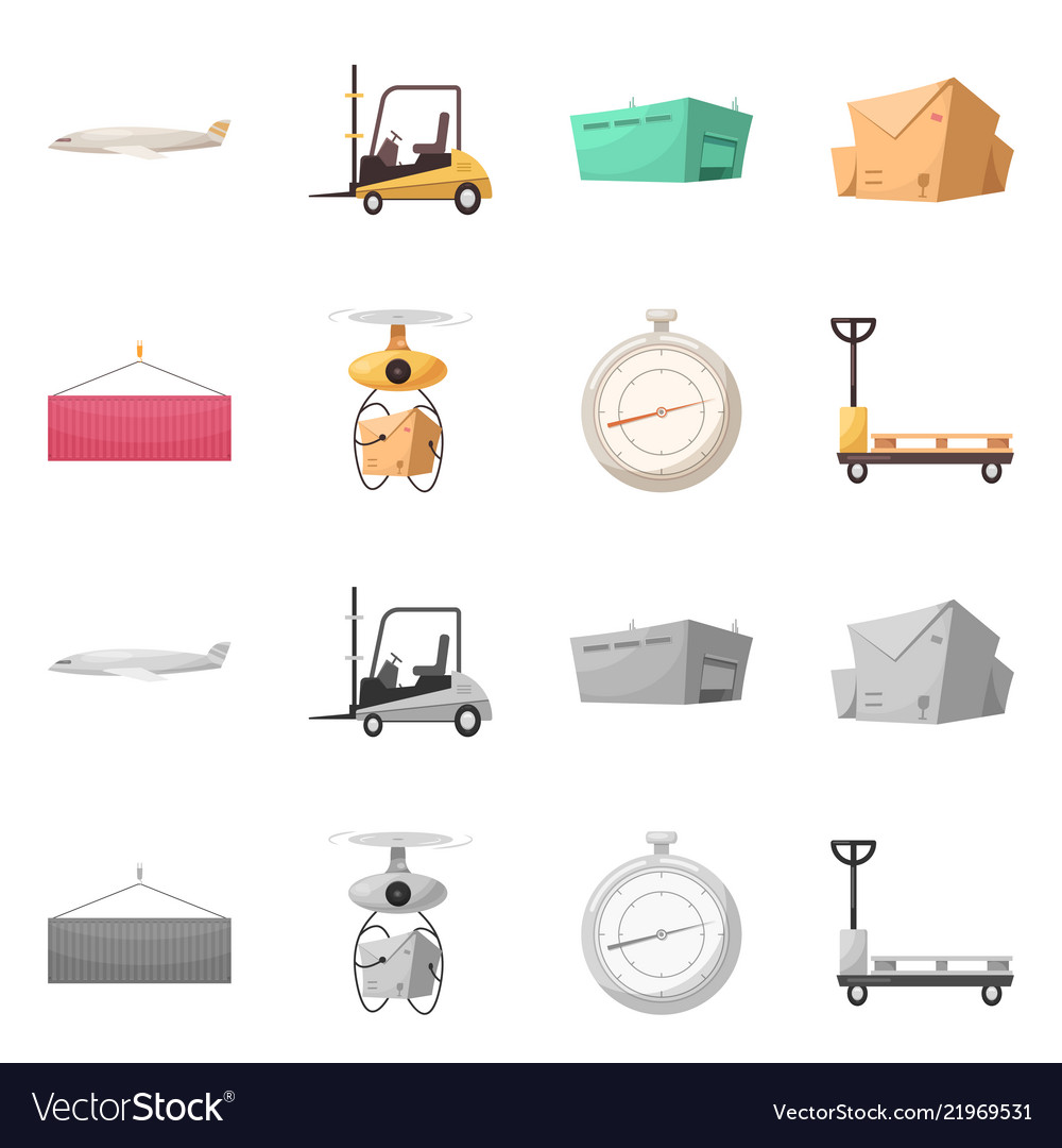 Goods and cargo icon set