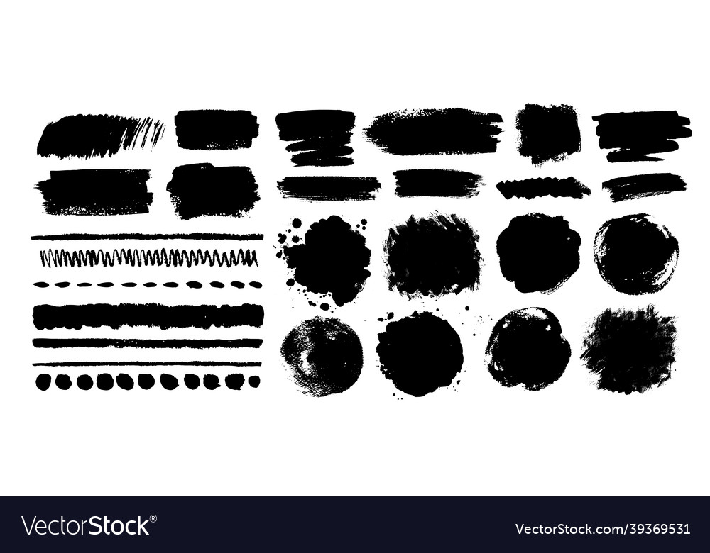Grunge hand drawn paint dubs elements vector image Grunge hand drawn paint dubs elements