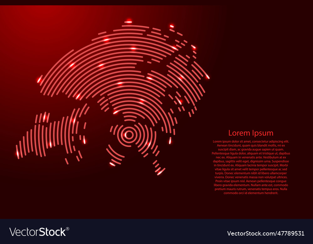 Hong kong map from futuristic concentric red Vector Image Hong kong map from futuristic concentric red