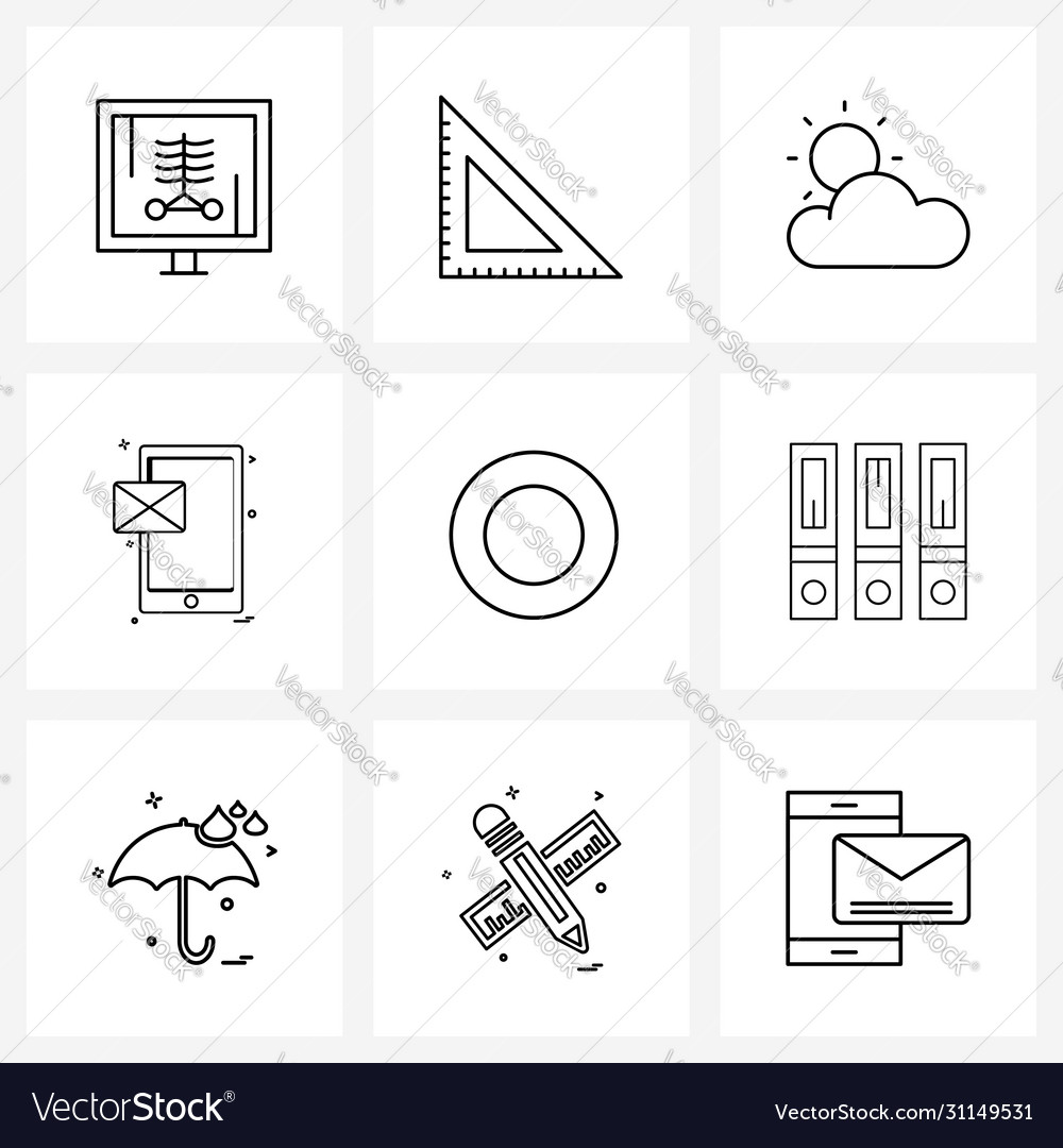 Isolated symbols set 9 simple line icons