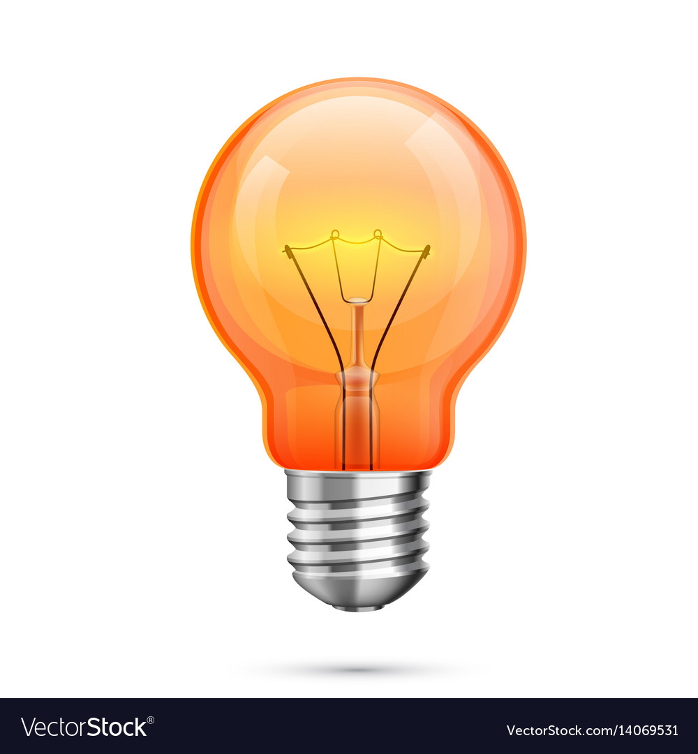 Lamp idea icon object red light white background