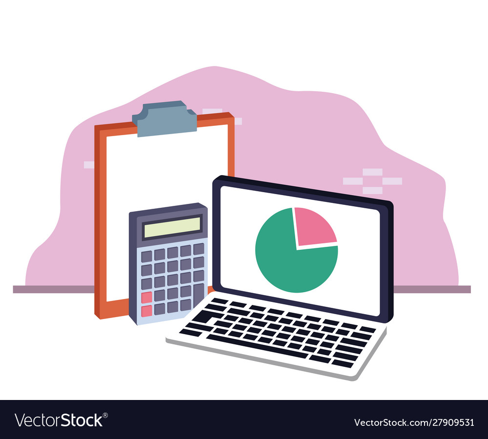 Laptop computer with calculator and clipboard