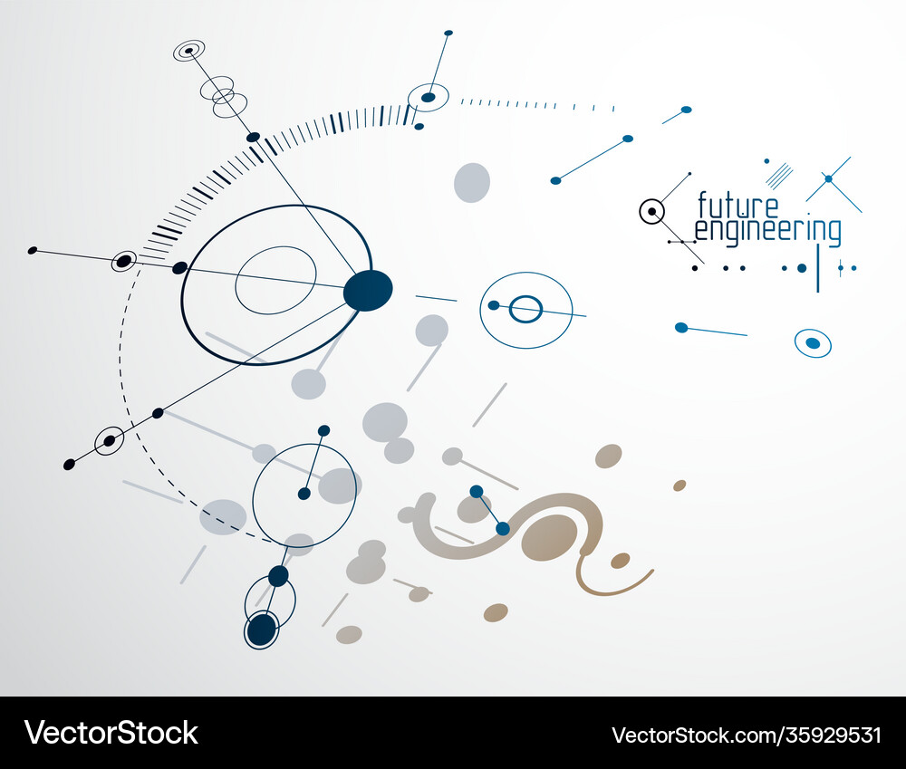 Mechanical scheme engineering drawing Royalty Free Vector