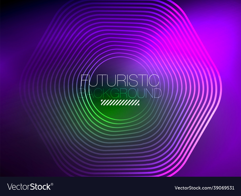 Neon color square shape lines abstract background Vector Image Neon color square shape lines abstract background