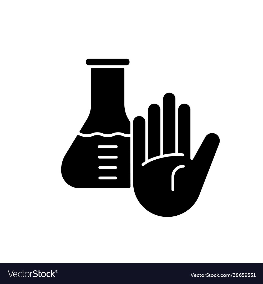 No chemical testing black glyph icon