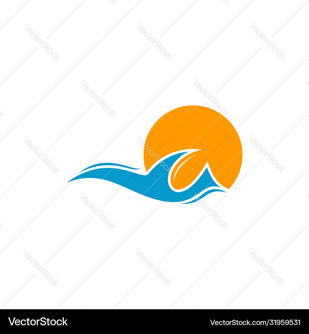 Ocean wave logo Royalty Free Vector Image - VectorStock