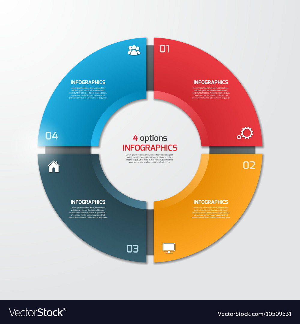 Pie chart infographic template 4 options Vector Image