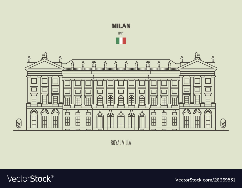 Royal villa milan italy Royalty Free Vector Image